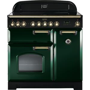 Rangemaster CDL90ECRG/B Classic Deluxe 90cm Electric Ceramic Range Cooker Racing Green/Brass