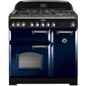 Rangemaster CDL90DFFRB/C 90cm Classic Deluxe Dual Fuel Regal Blue/Chrome Range Cooker