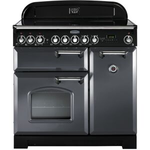 Rangemaster CDL90ECSL/C Classic Deluxe 90cm Electric Ceramic Range Cooker Slate with Chrome Trim