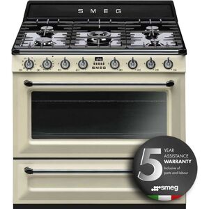 Smeg TR90P9 90cm Victoria Cream Traditional Single Oven Range Cooker with Gas Hob