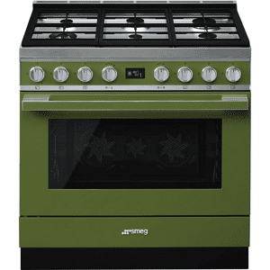 Smeg Portofino 90cm Range Cooker with Gas Top Olive Green CPF9GPOG
