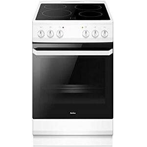 Amica AFC1530WH Freestanding Electric Cooker with Ceramic Hob, Conventional Oven, 50cm wide, White