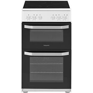 Hotpoint 50CM Electric Double Freestanding cooker - White