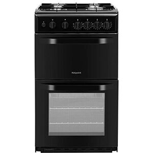 Hotpoint 50cm Double Cavity Gas Cooker - Black