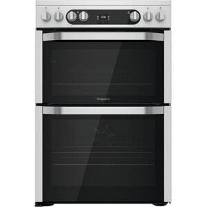 HOTPOINT Multiflow HDM67V9HCX 60 cm Electric Ceramic Cooker - Inox, Silver/Grey