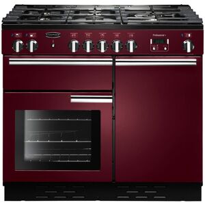 Rangemaster Professional+ 100 Dual Fuel Range Cooker - Cranberry/Chrome