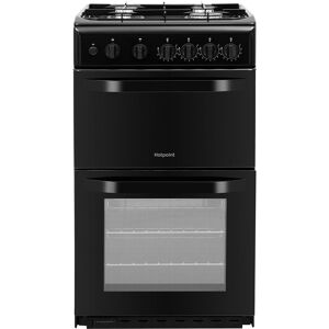 Hotpoint HD5G00KCB 50cm Twin Cavity Gas Cooker in Black Catalytic Line