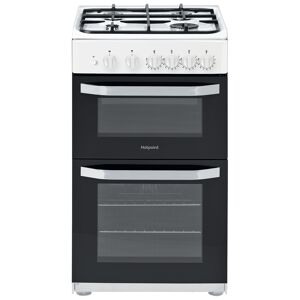 Hotpoint HD5G00KCW 50cm Twin Cavity Gas Cooker in White Catalytic Line