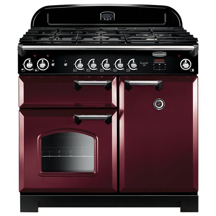 Rangemaster CLA100NGFCY/C Classic 100 Gas Range Cooker  Cranberry/Chrome