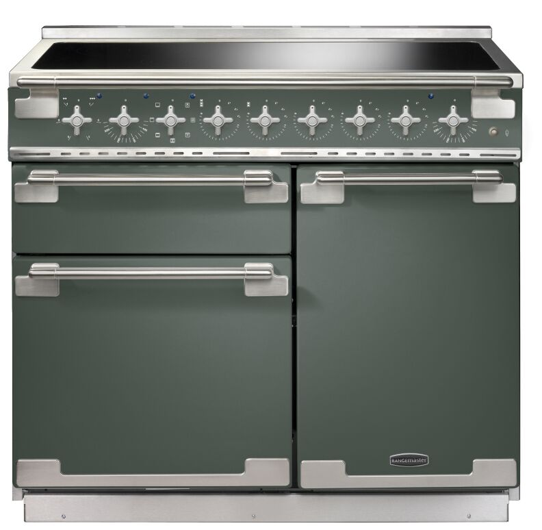 Rangemaster ELS100EIMG/ Elise 100cm Electric Induction Range Cooker Mineral Green