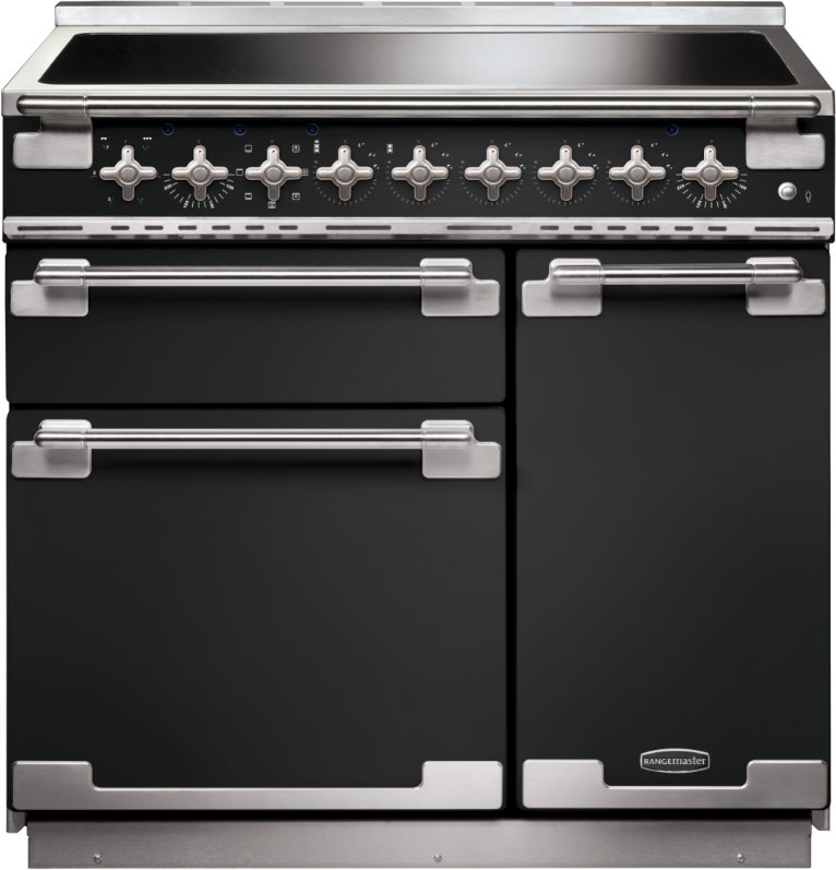 Rangemaster ELS90EICB/ Elise 90cm Electric Induction Range Cooker Charcoal Black