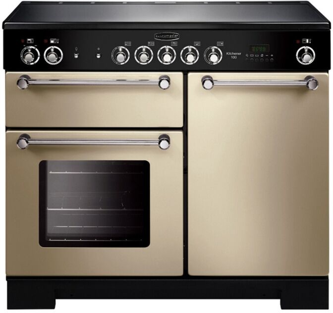 Rangemaster KCH100ECCR/C Kitchener 100 Electric Ceramic Range Cooker Cream/Chrome