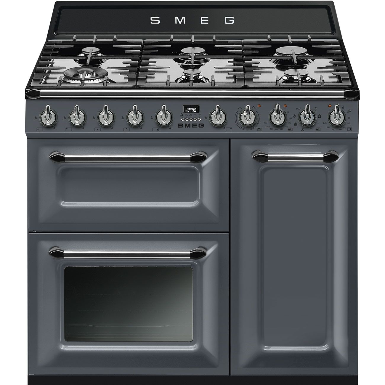 Smeg TR93GR 90cm Dual Fuel Range Cooker-Slate Grey