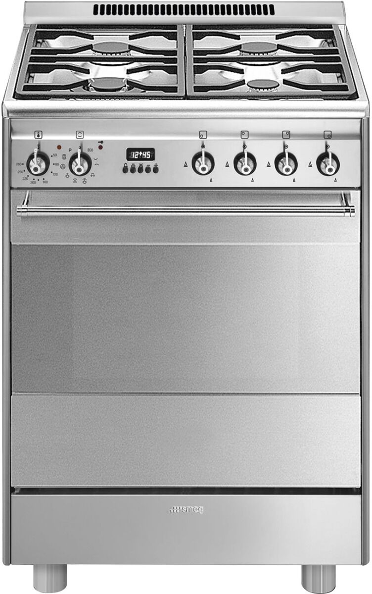 Smeg SUK61PX8 60cm Dual Fuel Cooker - Stainless Steel