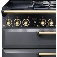 Rangemaster CDL110DFFSL/B (124250) CLASSIC DELUXE 110cm Dual Fuel Range Cooker, Slate/B