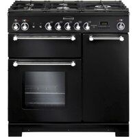 Rangemaster 81420 (KCH90DFFBL/C) KITCHENER 90 A Rated Dual Fuel Cooker, Black