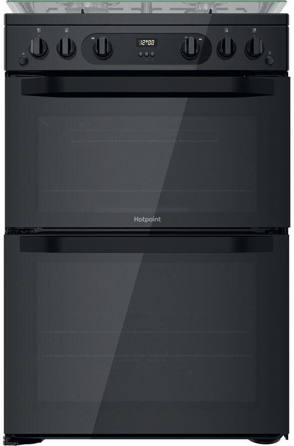 HOTPOINT HDM67G0CCB 60 cm Gas Cooker - Black, Black