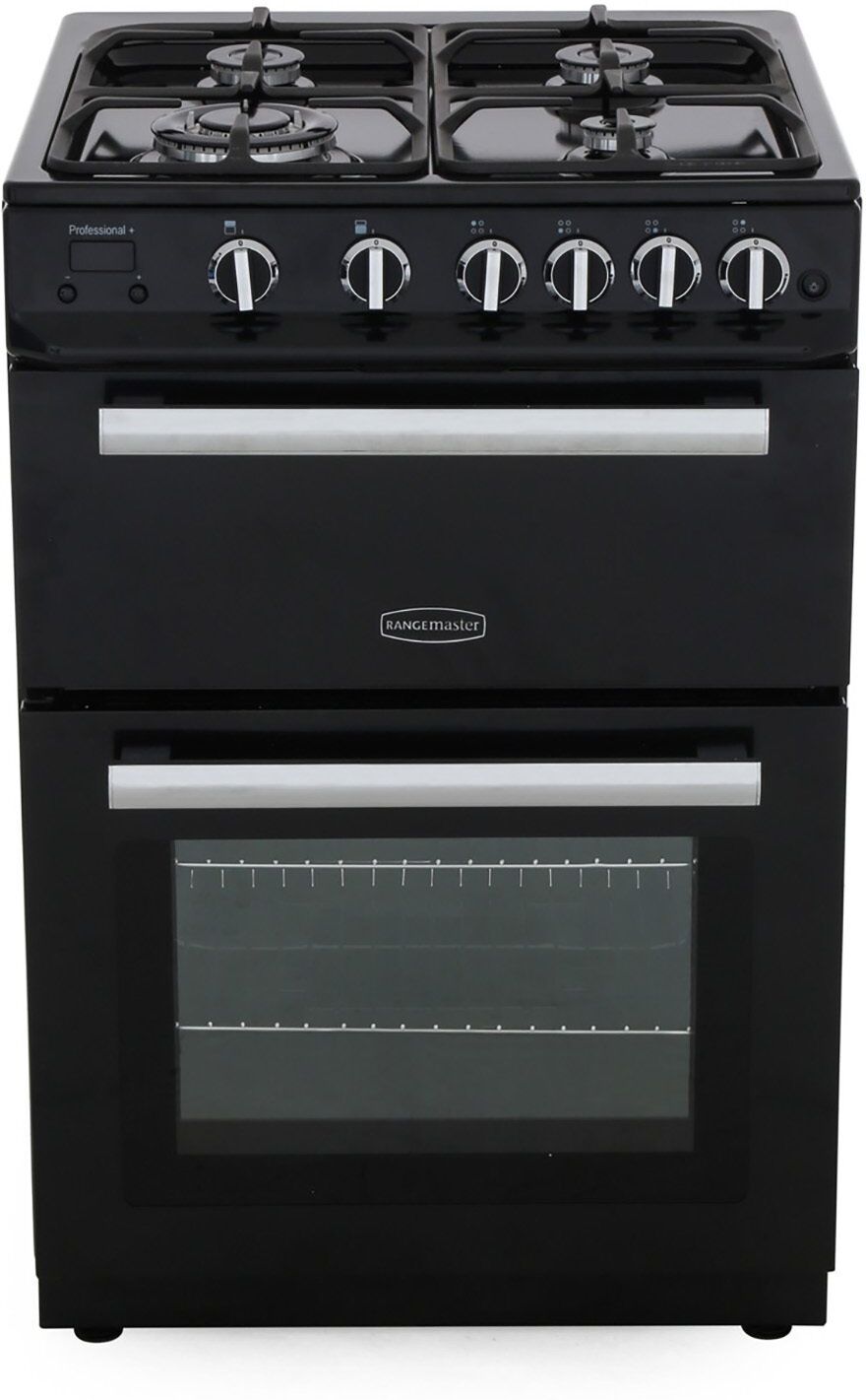 Rangemaster PROP60NGFBL/C Professional Plus 60 NG Black Gas Cooker with Double Oven