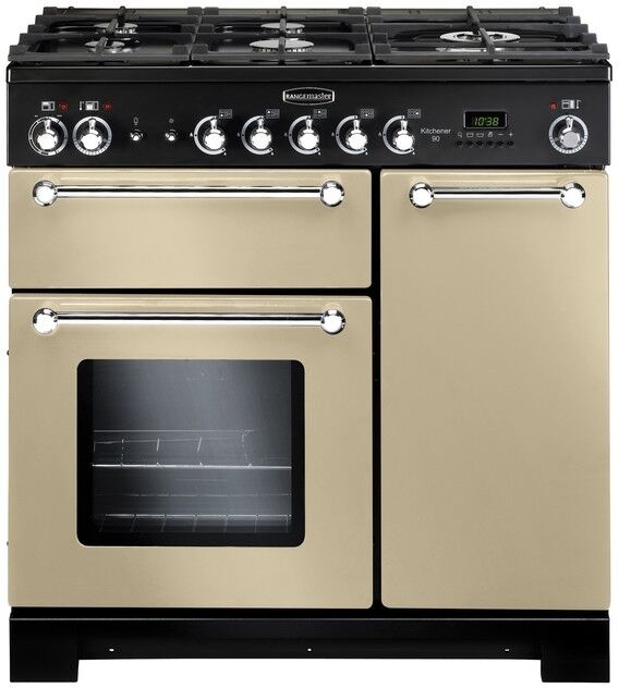 Rangemaster KCH90DFFCR/C Kitchener Cream 90cm Dual Fuel Range Cooker