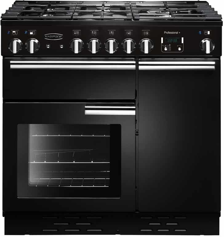 Rangemaster PROP90DFFGB/C Professional Plus Black 90cm Dual Fuel Range Cooker