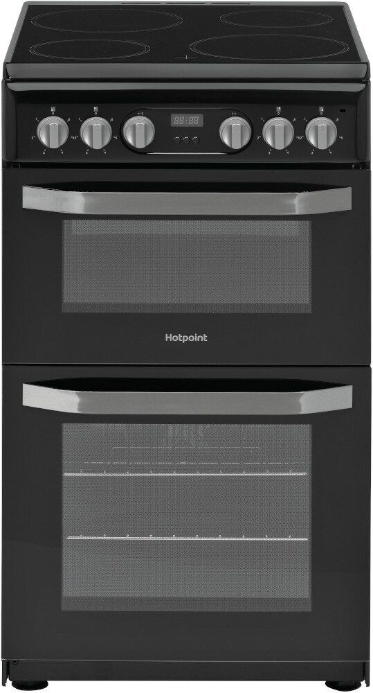 Hotpoint HD5V93CCB/UK Ceramic Electric Cooker with Double Oven - Black