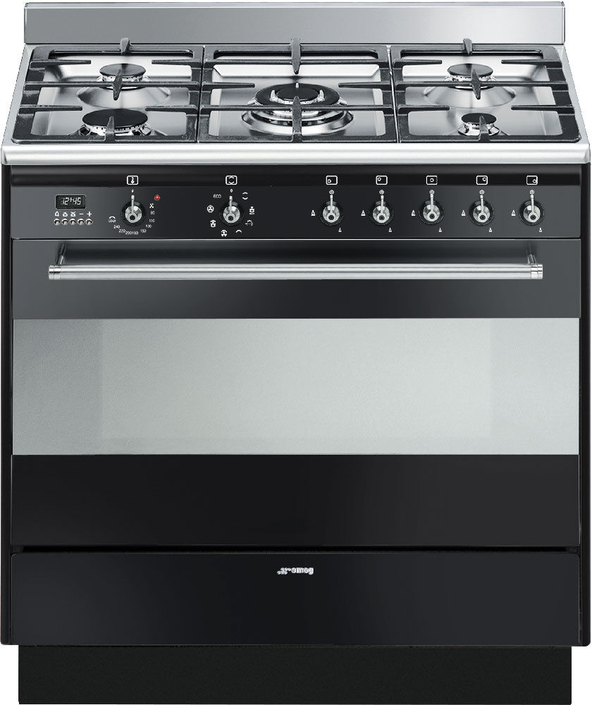 Smeg Concert SUK91MBL9 90cm Dual Fuel Range Cooker - Black