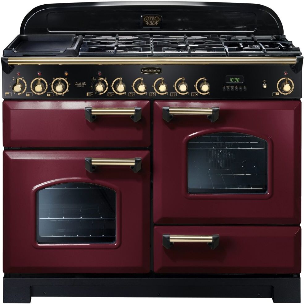 Rangemaster CDL110DFFCY/B Classic Deluxe 110cm Dual Fuel Range Cooker 84430 - CRANBERRY