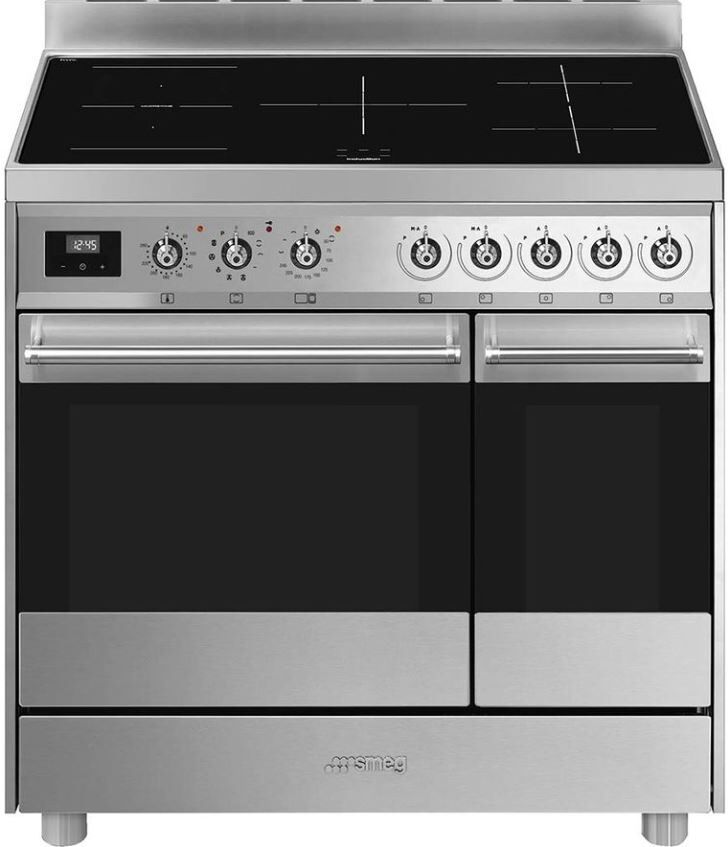 Smeg C92IPX9 90cm Stainless Steel Induction Range Cooker - Stainless Steel