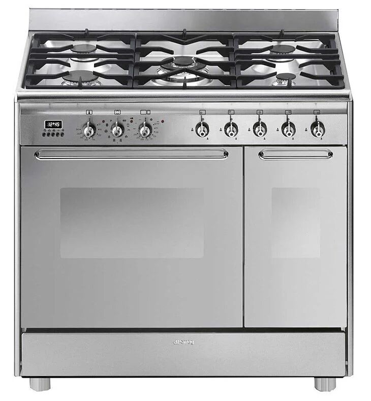 Smeg CG92PX9 90cm Stainless Steel Dual Fuel Range Cooker - Stainless Steel