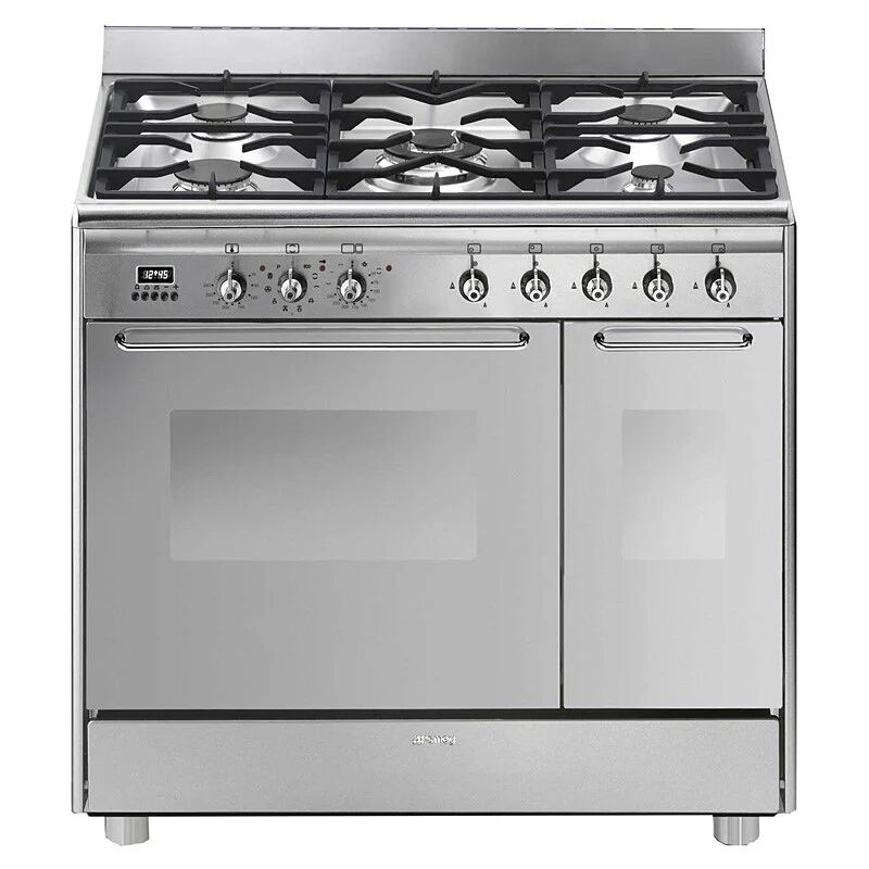 Smeg CG92PX9 90cm Stainless Steel Dual Fuel Range Cooker - Stainless Steel