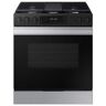 Samsung Bespoke 30 in. 6.0 cu. ft. 5 Burner Smart Slide-In Gas Range with Air Fry & Safety Knobs in Stainless Steel