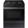 Samsung Bespoke 30 in. 6.0 cu. ft. 5 Burner Smart Slide-In Gas Range with Air Sous Vide & Air Fry in Matte Black Steel