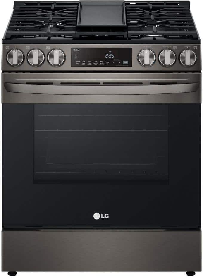 LG 30 in. 5.8 cu. ft. Slide-in Gas Range with 5 Elements in Black Stainless Steel