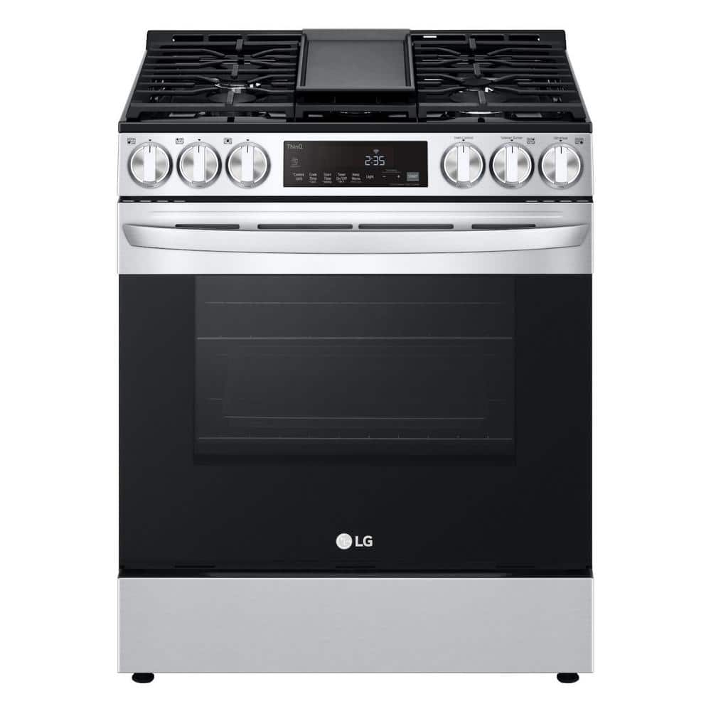 LG 30 in. 5.8 cu. ft. Slide in Smart Gas Range with 5 Burners in PrintProof Stainless Steel