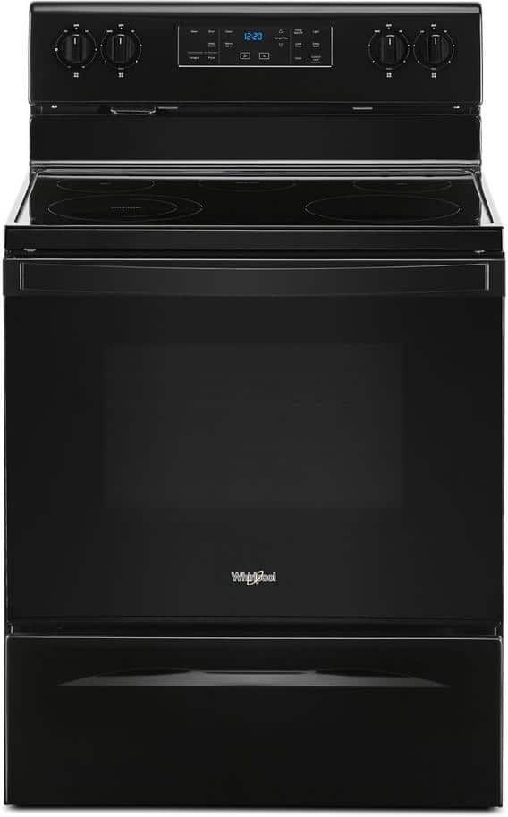 Whirlpool 30 in. 5.3 cu. ft. Electric Range with 5-Elements and Frozen Bake Technology in Black