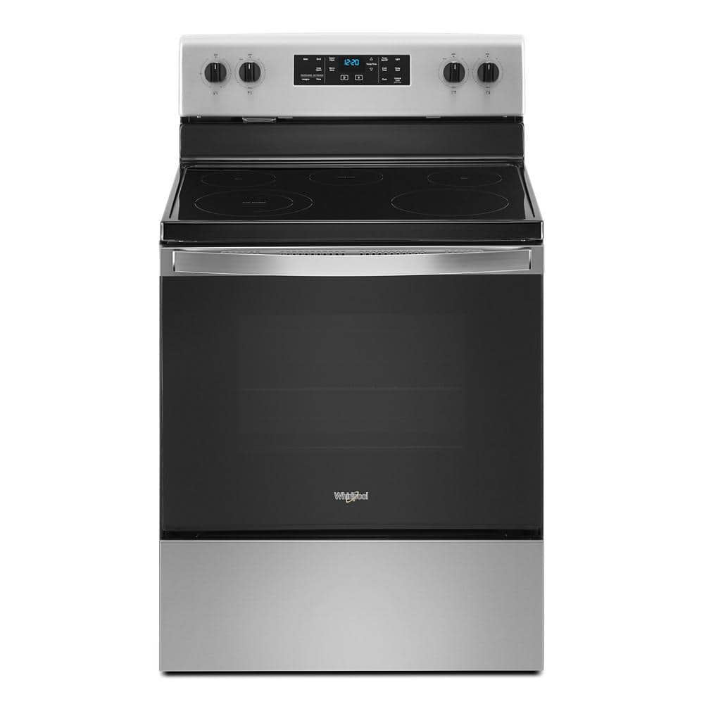 Whirlpool 30 in. 5.3 cu. ft. Electric Range with 5-Elements and Frozen Bake Technology in Stainless Steel