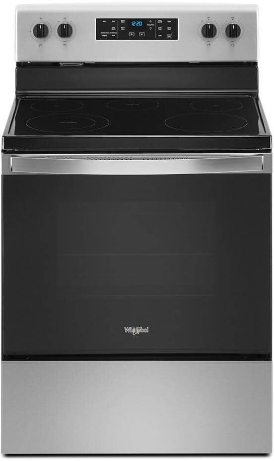 Whirlpool 30 in. 5.3 cu. ft. Electric Range with 5-Elements and Frozen Bake Technology in Fingerprint Resistant Stainless Steel