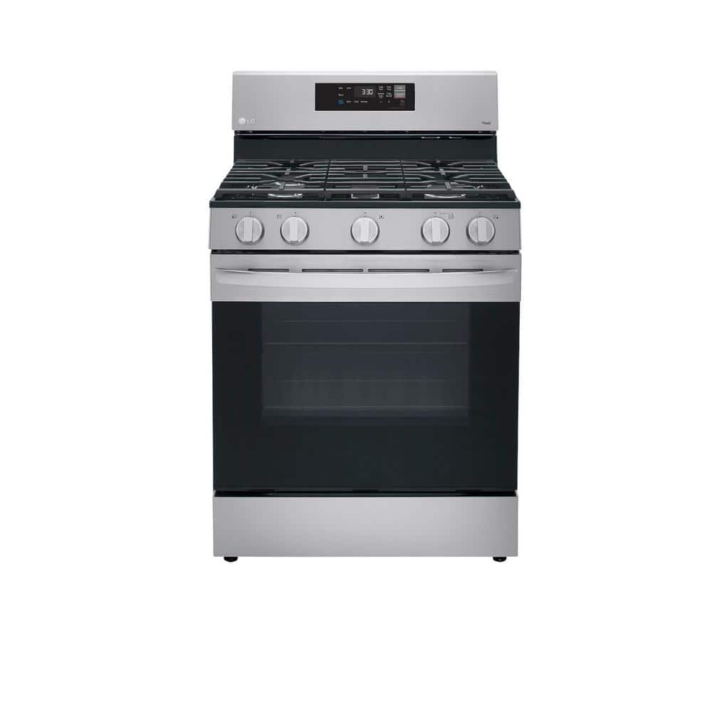 LG 30 in. 5.8 cu.ft. Smart Single Oven Gas Range with EasyClean, Wi-Fi Enabled in. Stainless Steel