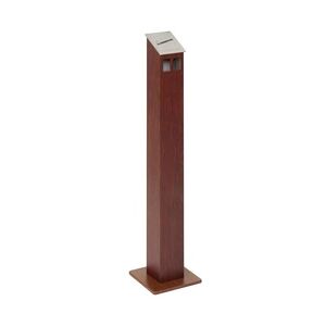 Standaschenbecher Aluminium, Wenge, Quadratisch, Freistehend