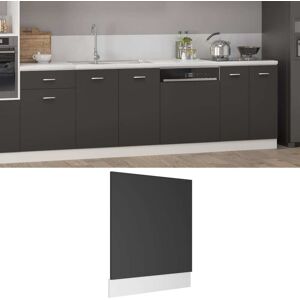 vidaXL Panel para lavavajillas madera contrachapada gris 59,5x3x67 cm