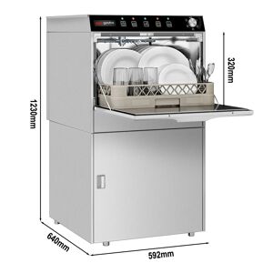 GGM GASTRO - Lave-vaisselle - Digital - 3,55 kW - avec pompe à détergent, à produit de rinçage & à lessive