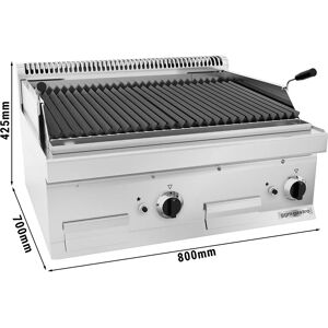 GGM GASTRO - Grill à gaz en pierre de lave - 14 kW - Grille inclinable