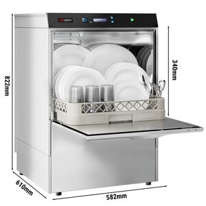 GGM GASTRO - Lave-vaisselle à double paroi - 3,9 kW - avec pompe pour détergent & produit de rinçage