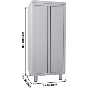 GGM Gastro - Armoire a vaisselle ECO - 800x600mm - avec 2 portes battantes - hauteur : 1800mm Argent