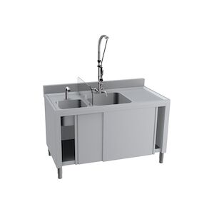 L2G Plonge + lave main inox 85 x 140 x 60 cm L2G