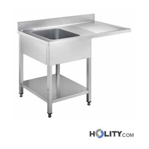 Lavatoio Inox Con Vano Lavastoviglie L. 140 Cm H09_241