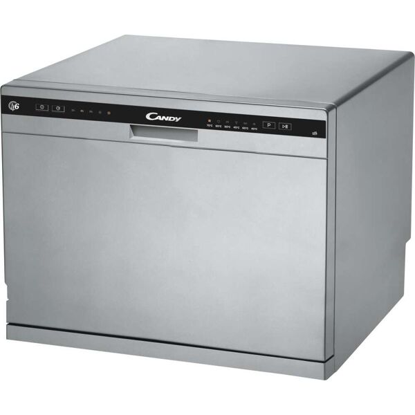 candy cdcp6/s lavastoviglie compatta 6 coperti classe f libera installazione larghezza 55 cm colore silver - cdcp6/s