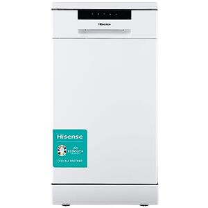 Hisense HS523E15WUK Slimline 10 Places Free Standing Dishwasher White with 30 Minutes Quick Wash [Energy Class E]