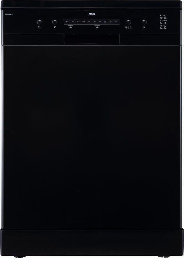 LOGIK LDW60B23 Full-size Dishwasher - Black, Black