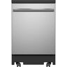 GE 24 in. Top Control Portable Stainless Steel Dishwasher with Stainless Steel Interior, Sanitize, 54 dBA